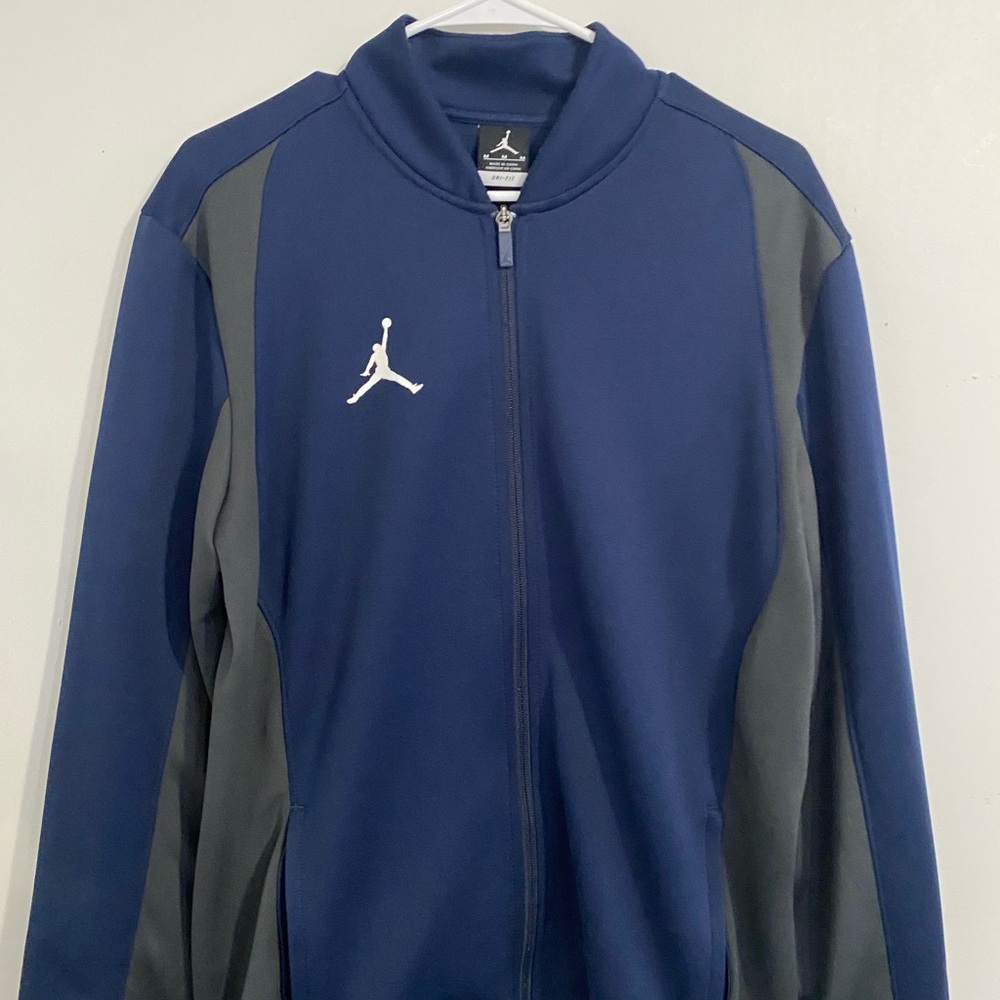 Men's Blue and Gray Jacket and Sweat Pants